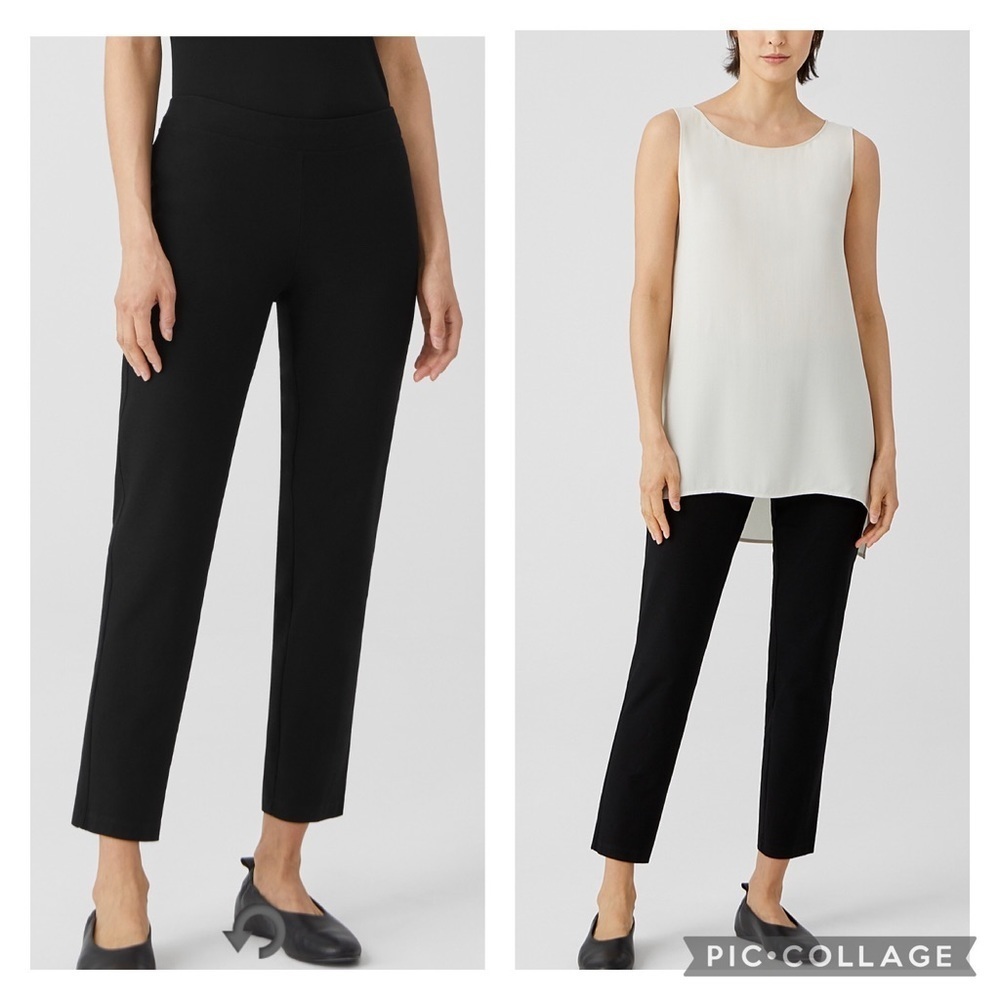 Eileen Fisher Washable Stretch Crepe Pant Slim Fit, Ankle Length